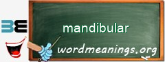 WordMeaning blackboard for mandibular